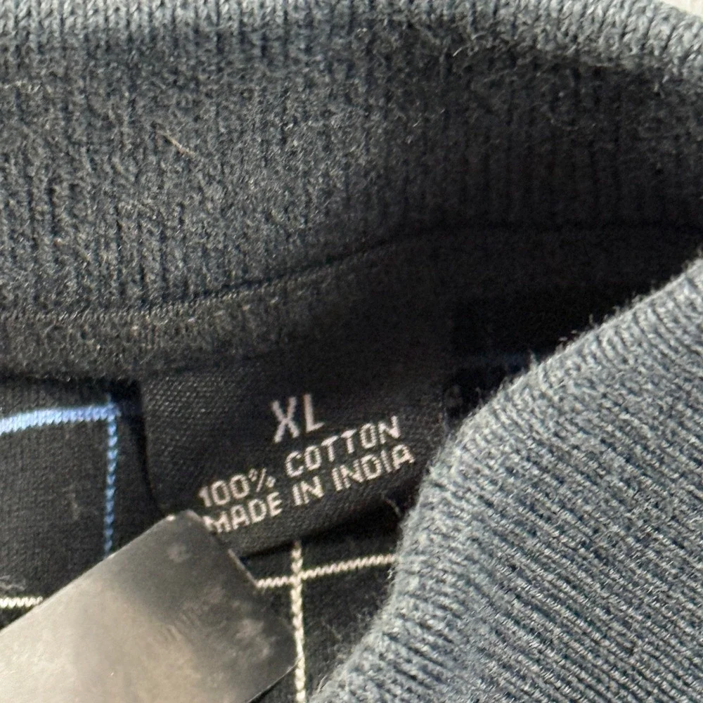 Grand Slam Polo Shirt Men XXL Performance Black Windowpane Check Golf Preppy VTG